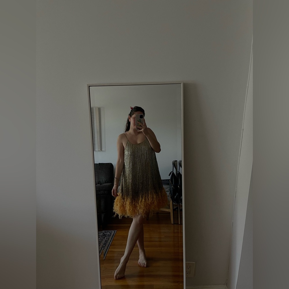 BEAUTIFUL MINI DRESS COMPLETELY BEADED FOR EVENTS - Picture 2 of 2
